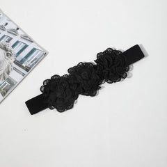 Lace Flower Wide Belt Vintage Elastic Waistband for Women