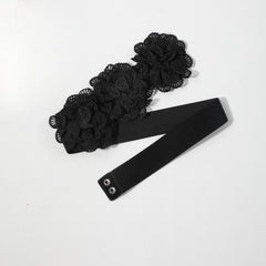 Lace Flower Wide Belt Vintage Elastic Waistband for Women