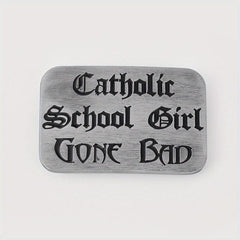 Gothic Letter Belt Buckle Leather Waistband Parts DIY