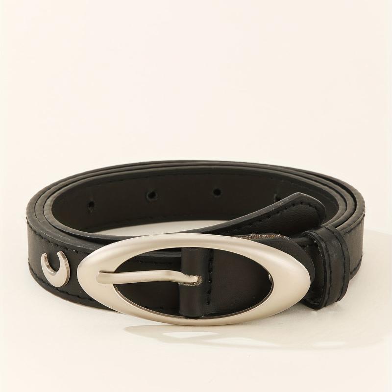 Stylish Oval Pin Buckle Belt Casual PU Belt Classic Dress Girdle