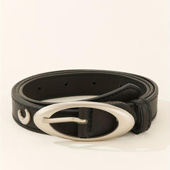 Stylish Oval Pin Buckle Belt Casual PU Belt Classic Dress Girdle