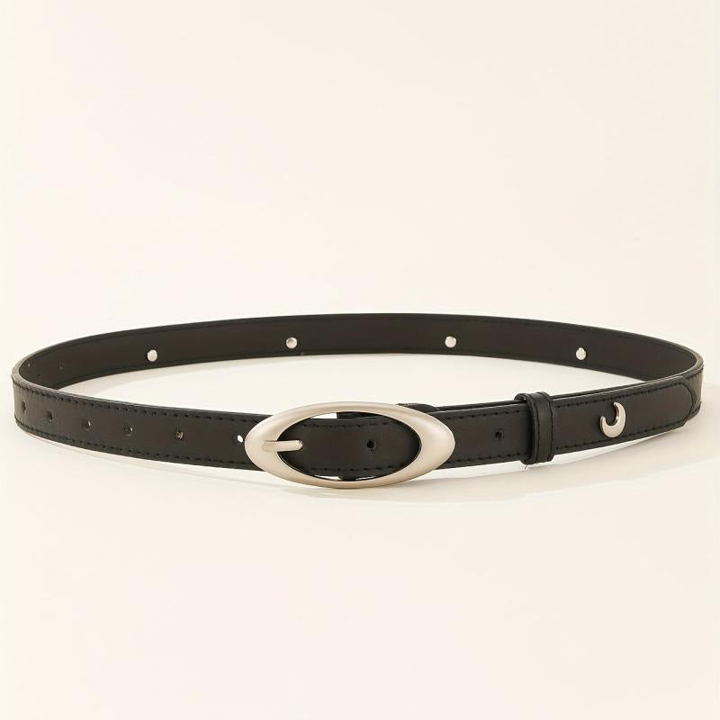 Stylish Oval Pin Buckle Belt Casual PU Belt Classic Dress Girdle