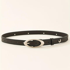 Stylish Oval Pin Buckle Belt Casual PU Belt Classic Dress Girdle
