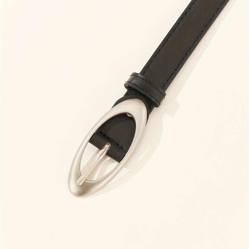 Stylish Oval Pin Buckle Belt Casual PU Belt Classic Dress Girdle