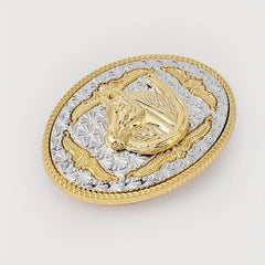 Vintage Horse Head Belt Buckle For Men & Women Oval Leather Waistband Parts