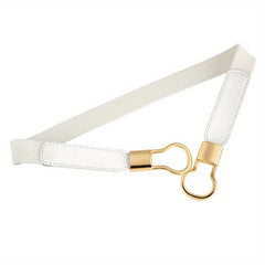 Thin Elastic Waistband Belt Classic Round Buckle Dress Coat Girdle