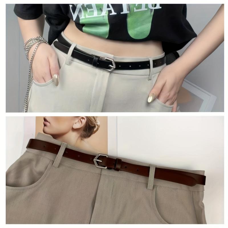 Vintage Arrow Buckle PU Belt Solid Casual Belt Unisex Jeans Pants Belt