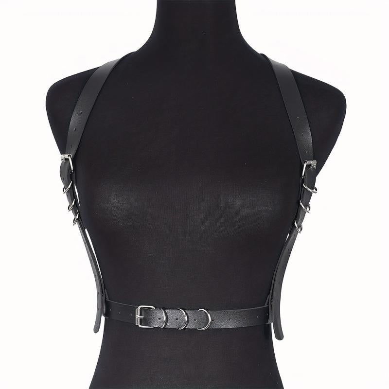 Punk Chest Harness Belt Rivet PU Leather Corset Waistband Gothic Suspenders