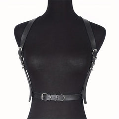 Punk Chest Harness Belt Rivet PU Leather Corset Waistband Gothic Suspenders