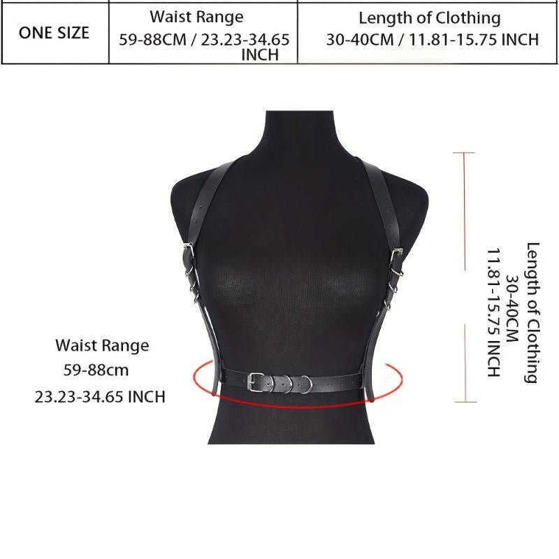 Punk Chest Harness Belt Rivet PU Leather Corset Waistband Gothic Suspenders