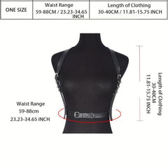 Punk Chest Harness Belt Rivet PU Leather Corset Waistband Gothic Suspenders