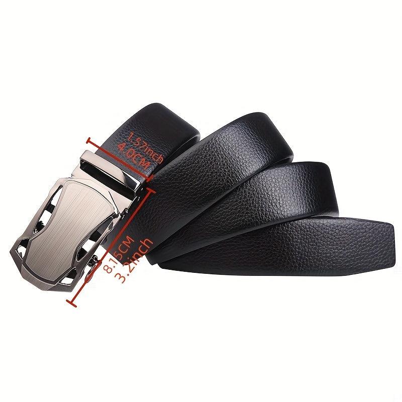 Men's Auto Buckle Leather Belt Sports Car Style Casual Business Belt