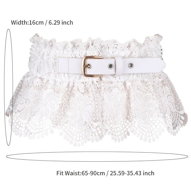 Wide Elastic Lace Belt Ladies Skirt Waist Shirt Decor