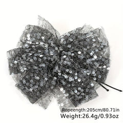 Y2K Sequin Bowknot Sash Belt Lace Up Waist Belt Boho Decor Beach Belt Women