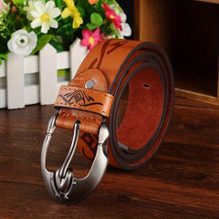 Men's Pin Buckle Leather Belt Casual Jeans Pants Waist Strap