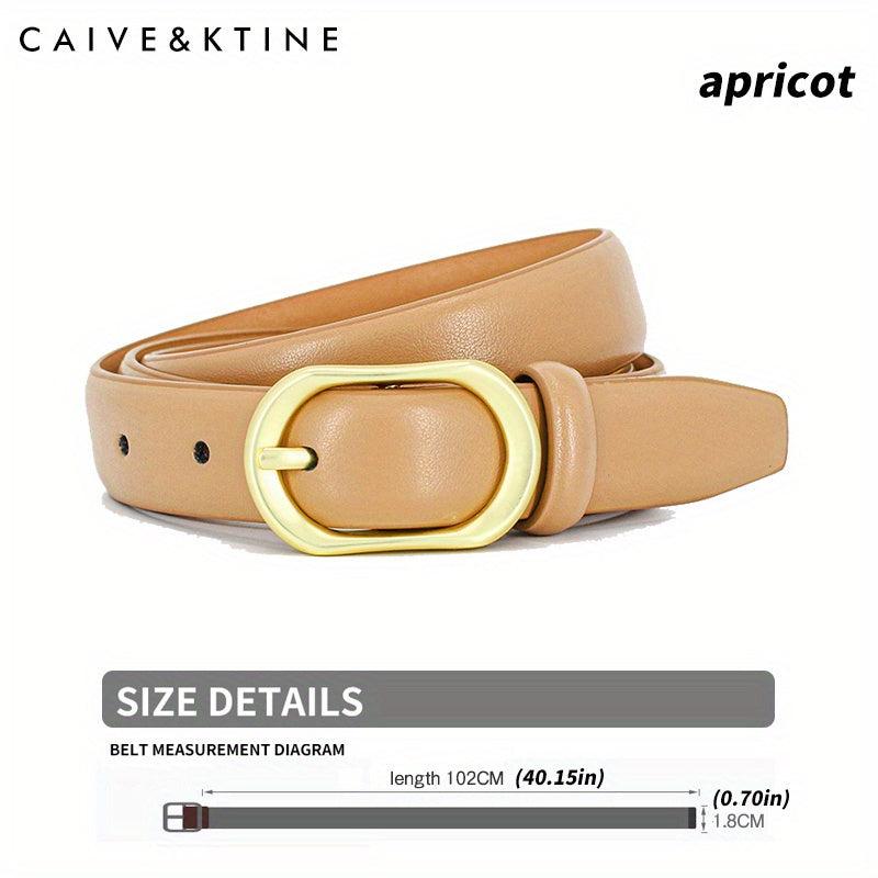 Oval Buckle Leather Belt Solid Casual Belt Unisex Jeans Pants Coat Belt