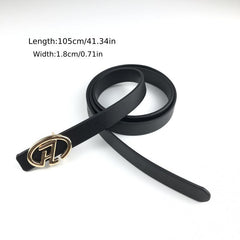 Stylish Buckle Thin Leather Belt Casual Waist Belt for Women