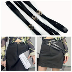 Stylish Buckle Thin Leather Belt Casual Waist Belt for Women