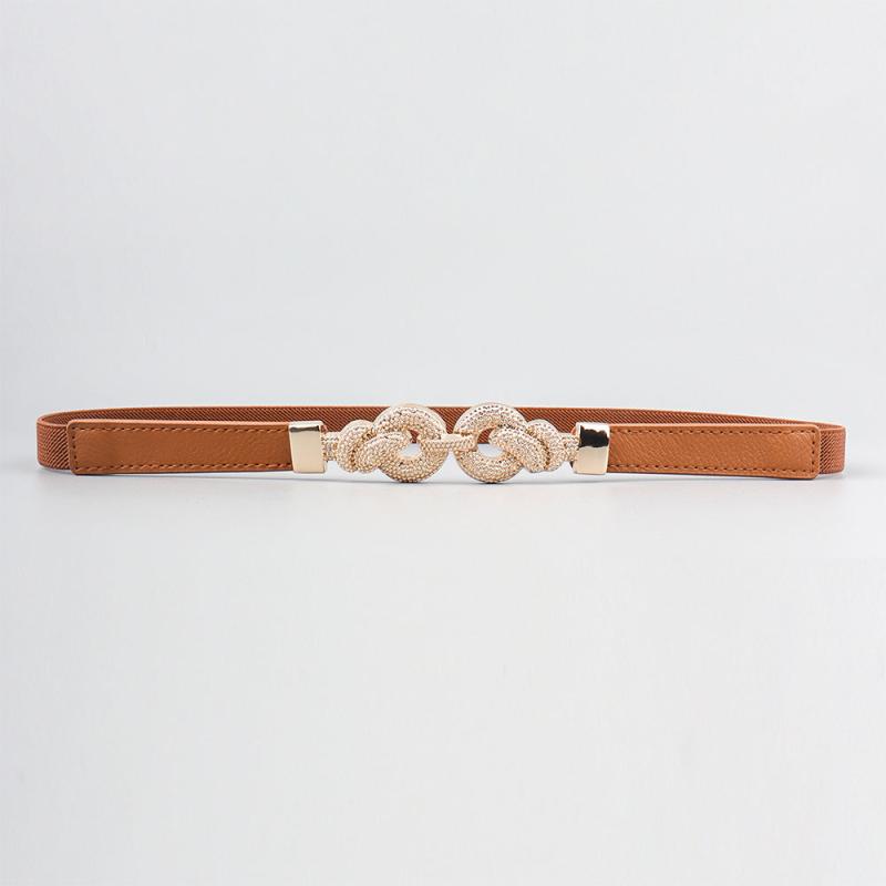Round Buckle Elastic Belt For Jeans Pants Dress Waist Belt