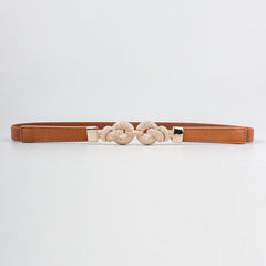 Round Buckle Elastic Belt For Jeans Pants Dress Waist Belt