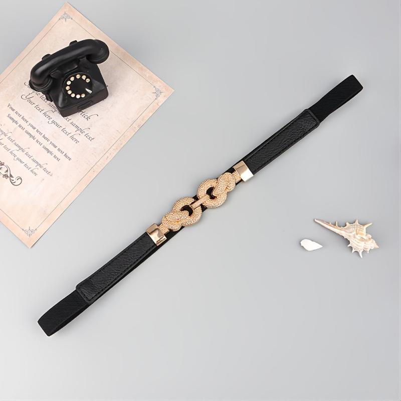 Round Buckle Elastic Belt For Jeans Pants Dress Waist Belt