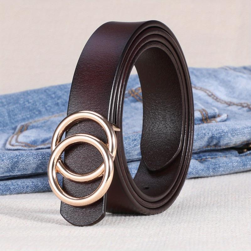 Double O Ring Buckle Belt for Women