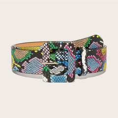Green Snakeskin Pattern Belt Waist Dress Belt For Women