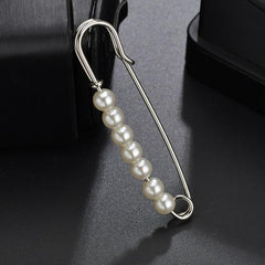 Anti-slip Faux Pearl Cardigan Buckle Waist Pin