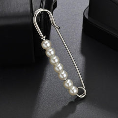 Anti-slip Faux Pearl Cardigan Buckle Waist Pin