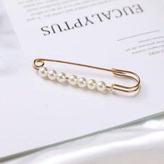 Anti-slip Faux Pearl Cardigan Buckle Waist Pin