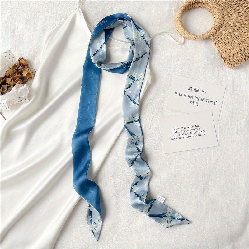 Reversible Skinny Scarf Belt Silk Ribbon Casual Bowknot Sash Belt