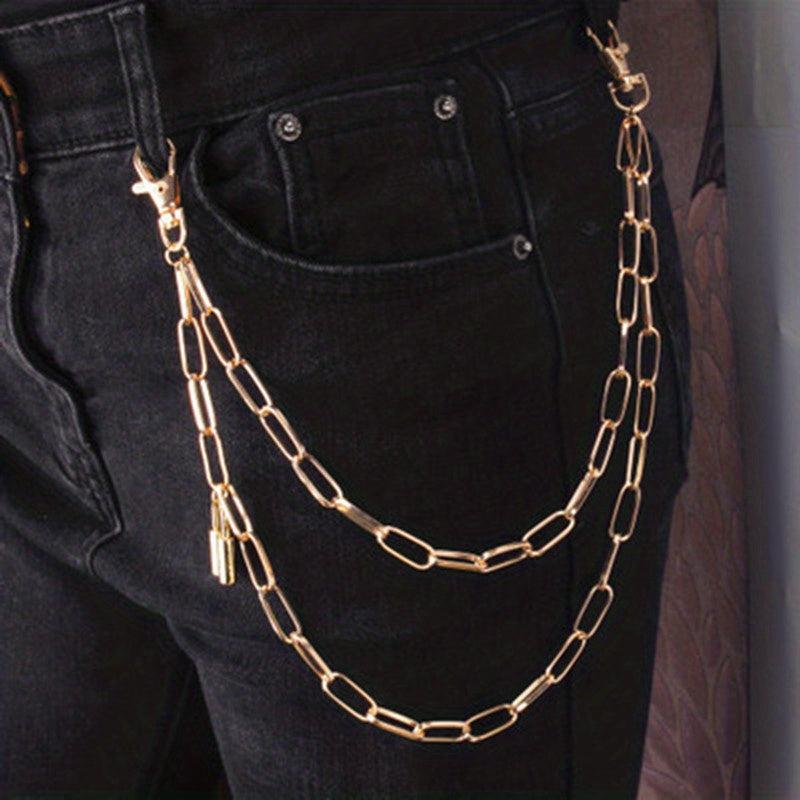 Metal Pants Chain Stylish Punk Lock Chain Jeans Decoration Hip Hop Street Wear