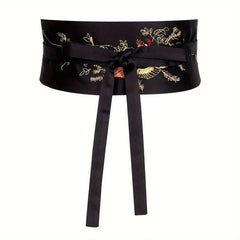 Phoenix Embroidery Wide Belt Vintage Chinese Style Hanfu Waistband