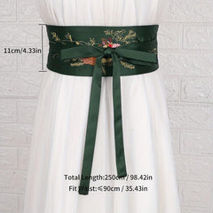 Phoenix Embroidery Wide Belt Vintage Chinese Style Hanfu Waistband
