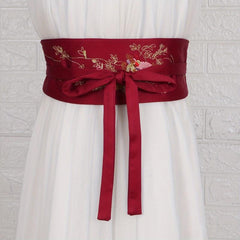 Phoenix Embroidery Wide Belt Vintage Chinese Style Hanfu Waistband