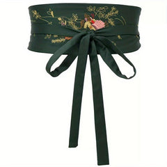 Phoenix Embroidery Wide Belt Vintage Chinese Style Hanfu Waistband