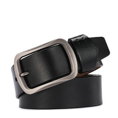Men's Retro Alloy Pin Square Buckle Leather Belt