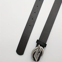 Oval Metal Buckle Belt Casual PU Leather Belt Jeans Pants Belts