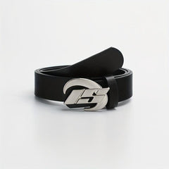 Oval Metal Buckle Belt Casual PU Leather Belt Jeans Pants Belts