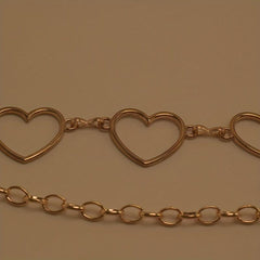 Heart Metal Waist Chain Adjustable Golden Belly Chain Belt