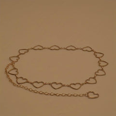 Heart Metal Waist Chain Adjustable Golden Belly Chain Belt