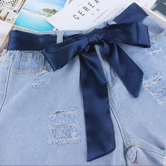 Silk Ribbon Cloth Belt Women's Skirt Student Knotted Wide Girdle