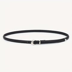 Oval Buckle PU Belt Candy Dress Pants Belt Women Thin Waist Belts