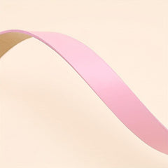 Pink Y2K Thin Belt Rhinestone Oval Pin Buckle PU Leather Waistband