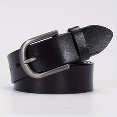 Leather Belt Solid Oval Pin Buckle Belt For Women Men Casual Pants Jeans Belts