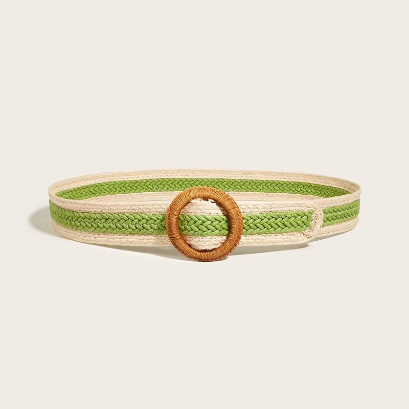 Vintage Braided Wax Rope Straw Belt