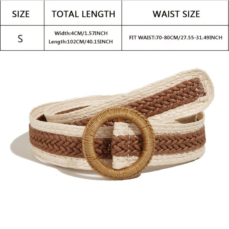 Vintage Braided Wax Rope Straw Belt