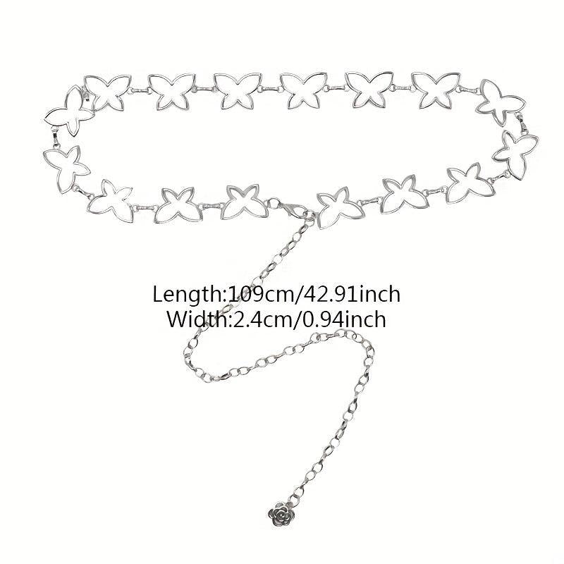 Y2K Butterfly Metal Waist Silvery Hollow Out Belly Chain