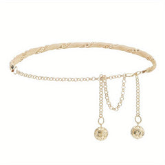 Golden Rhinestone Inlaid Pendant Waist Chain for Women