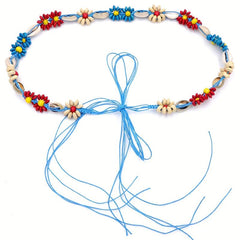 Bohemian Flower Sash Belt Colorful Beads Waist Belt